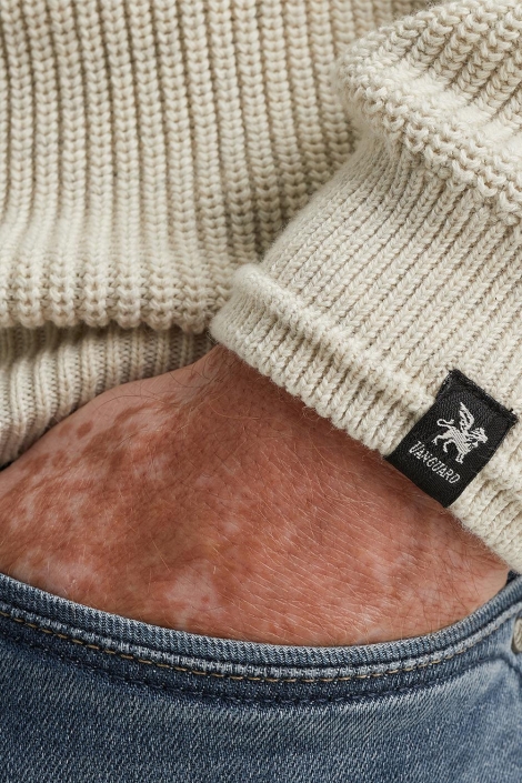 Vanguard mock neck cotton stripe
